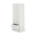 Croft Linen Pine Wood 5 Drawer Tall Unit from Roseland Furniture