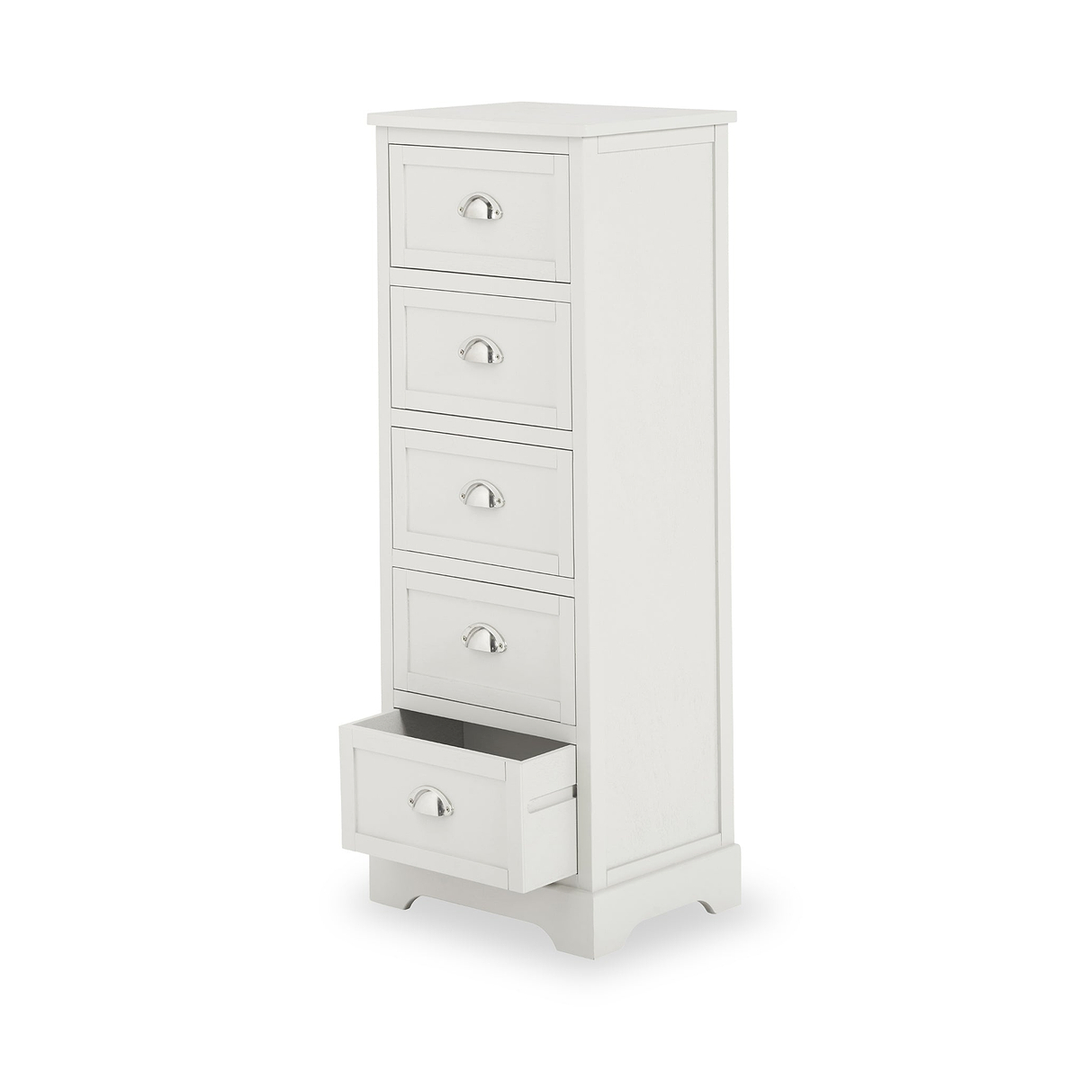Croft Linen Pine Wood 5 Drawer Tall Unit from Roseland Furniture