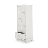 Croft Linen Pine Wood 5 Drawer Tall Unit from Roseland Furniture