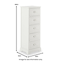 Croft Linen Pine Wood 5 Drawer Tall Unit from Roseland Furniture