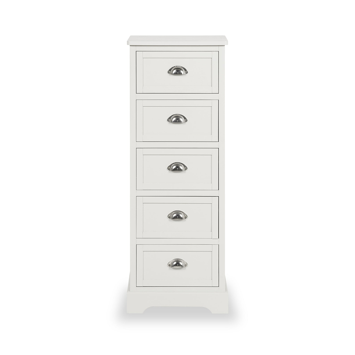 Croft Linen Pine Wood 5 Drawer Tall Unit from Roseland Furniture