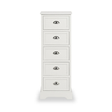 Croft Linen Pine Wood 5 Drawer Tall Unit from Roseland Furniture