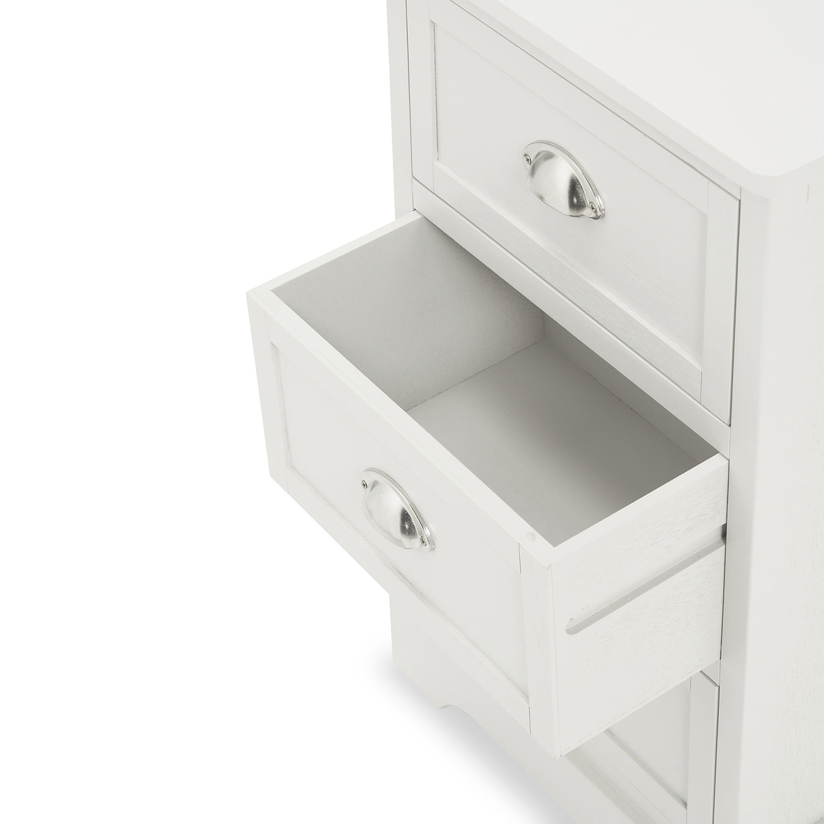 Croft Linen Pine Wood 3 Drawer Tall Unit from Roseland Furniture