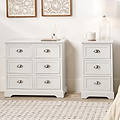 Croft Linen Pine Wood 3 Drawer Tall Unit from Roseland Furniture