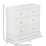 Croft Linen Pine Wood 6 Drawer Unit from Roseland Furniture