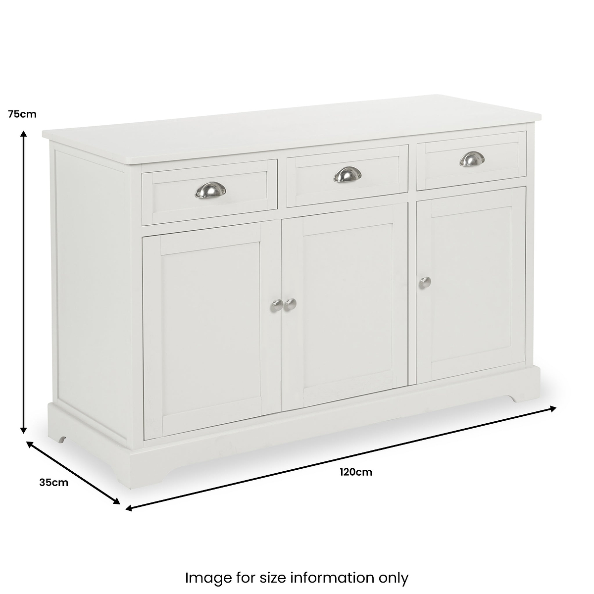 Croft Linen Pine Wood 3 Door 3 Drawer Unit from Roseland Furniture