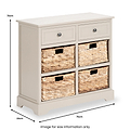 Devonshire Putty Pine Wood 2 Drawer 4 Basket Unit from Roseland Furniture