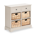 Devonshire Putty Pine Wood 2 Drawer 4 Basket Unit from Roseland Furniture