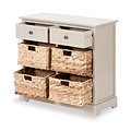 Devonshire Putty Pine Wood 2 Drawer 4 Basket Unit from Roseland Furniture
