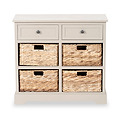 Devonshire Putty Pine Wood 2 Drawer 4 Basket Unit from Roseland Furniture