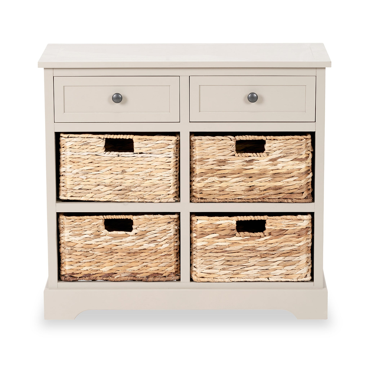 Devonshire Putty Pine Wood 2 Drawer 4 Basket Unit from Roseland Furniture