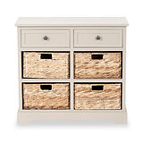 Devonshire Putty Pine Wood 2 Drawer 4 Basket Unit from Roseland Furniture