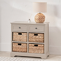 Devonshire Putty Pine Wood 2 Drawer 4 Basket Unit from Roseland Furniture