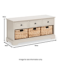 Devonshire Putty Pine Wood 3 Drawer 3 Basket Unit from Roseland Furniture