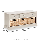 Devonshire Putty Pine Wood 3 Drawer 3 Basket Unit from Roseland Furniture