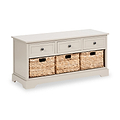 Devonshire Putty Pine Wood 3 Drawer 3 Basket Unit from Roseland Furniture