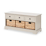 Devonshire Putty Pine Wood 3 Drawer 3 Basket Unit from Roseland Furniture
