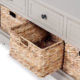 Devonshire Putty Pine Wood 3 Drawer 3 Basket Unit from Roseland Furniture