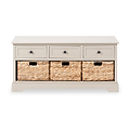 Devonshire Putty Pine Wood 3 Drawer 3 Basket Unit from Roseland Furniture