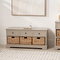 Devonshire Putty Pine Wood 3 Drawer 3 Basket Unit from Roseland Furniture
