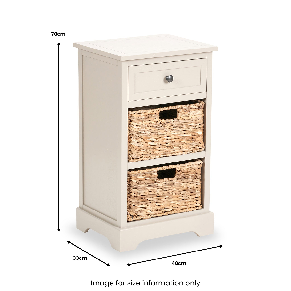 Devonshire Putty Pine Wood 3 Drawer Bedside from Roseland Furniture