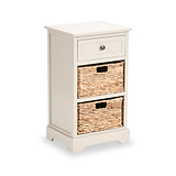 Devonshire Putty Pine Wood 3 Drawer Bedside from Roseland Furniture