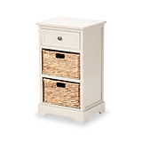 Devonshire Putty Pine Wood 3 Drawer Bedside from Roseland Furniture