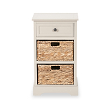 Devonshire Putty Pine Wood 3 Drawer Bedside from Roseland Furniture