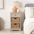 Devonshire Putty Pine Wood 3 Drawer Bedside from Roseland Furniture