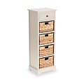 Devonshire Putty Wood 1 Drawer 4 Basket Tall Unit from Roseland Furniture