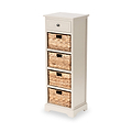Devonshire Putty Wood 1 Drawer 4 Basket Tall Unit from Roseland Furniture