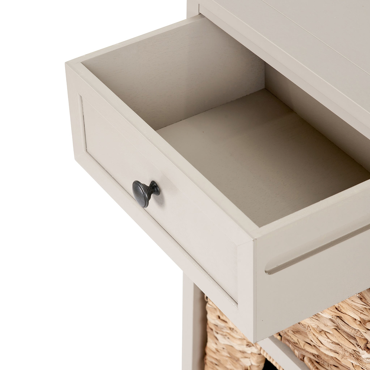 Devonshire Putty Wood 1 Drawer 4 Basket Tall Unit from Roseland Furniture