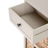 Devonshire Putty Wood 1 Drawer 4 Basket Tall Unit from Roseland Furniture