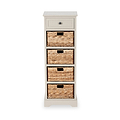 Devonshire Putty Wood 1 Drawer 4 Basket Tall Unit from Roseland Furniture
