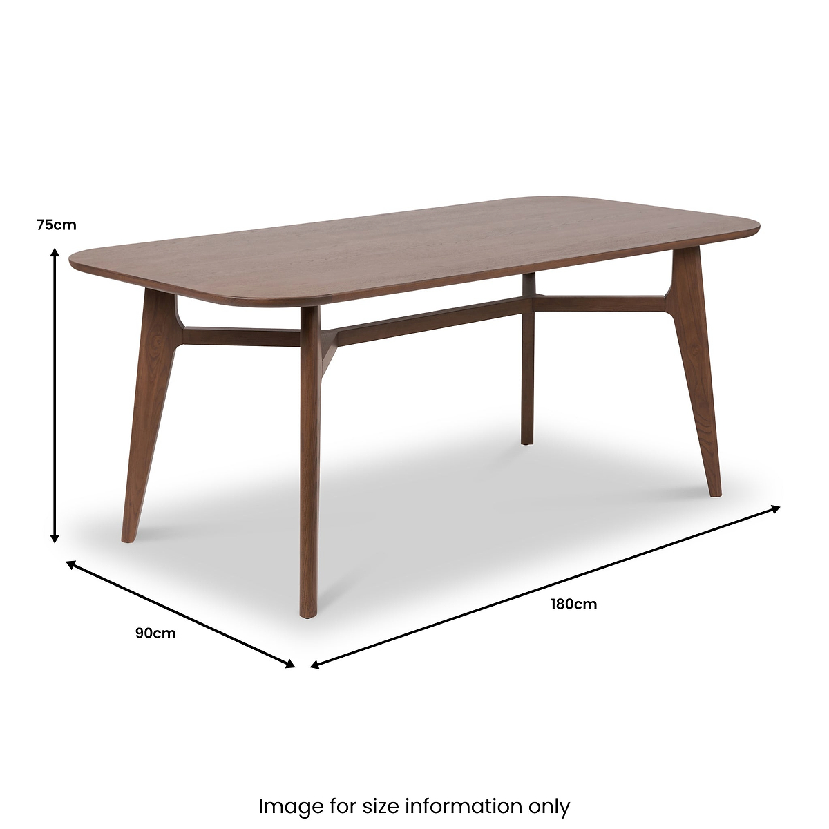 Elias Dark Ash Wood Retro Dining Table from Roseland Furniture
