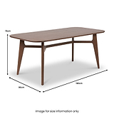 Elias Dark Ash Wood Retro Dining Table from Roseland Furniture