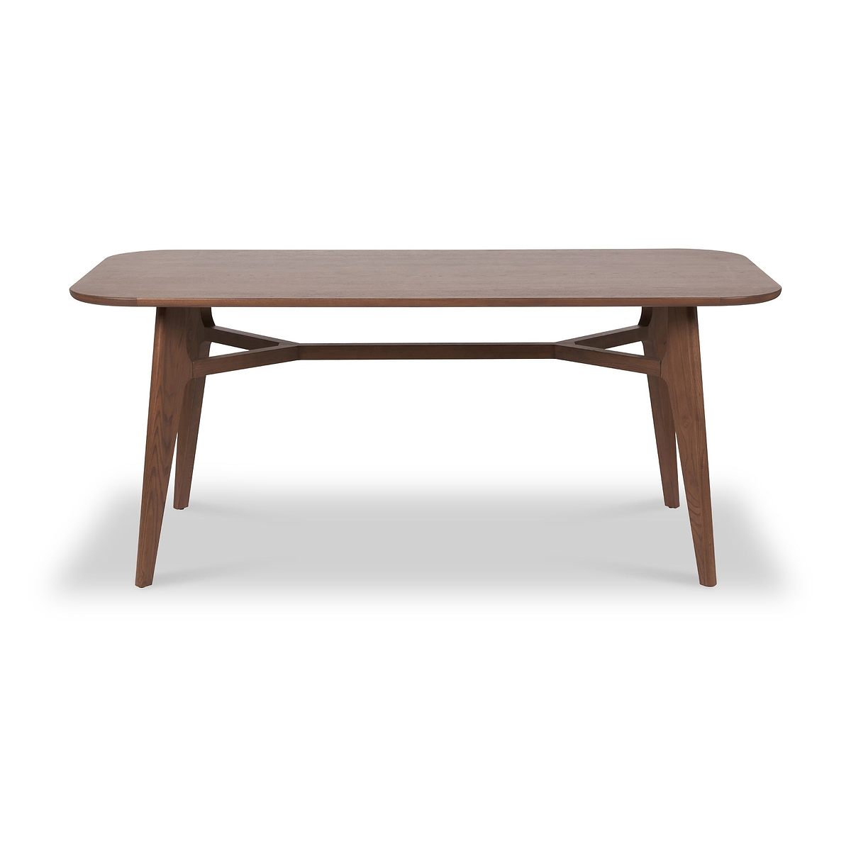 Elias Dark Ash Wood Retro Dining Table from Roseland Furniture