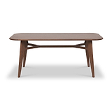 Elias Dark Ash Wood Retro Dining Table from Roseland Furniture