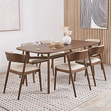 Elias Dark Ash Wood Retro Dining Table from Roseland Furniture