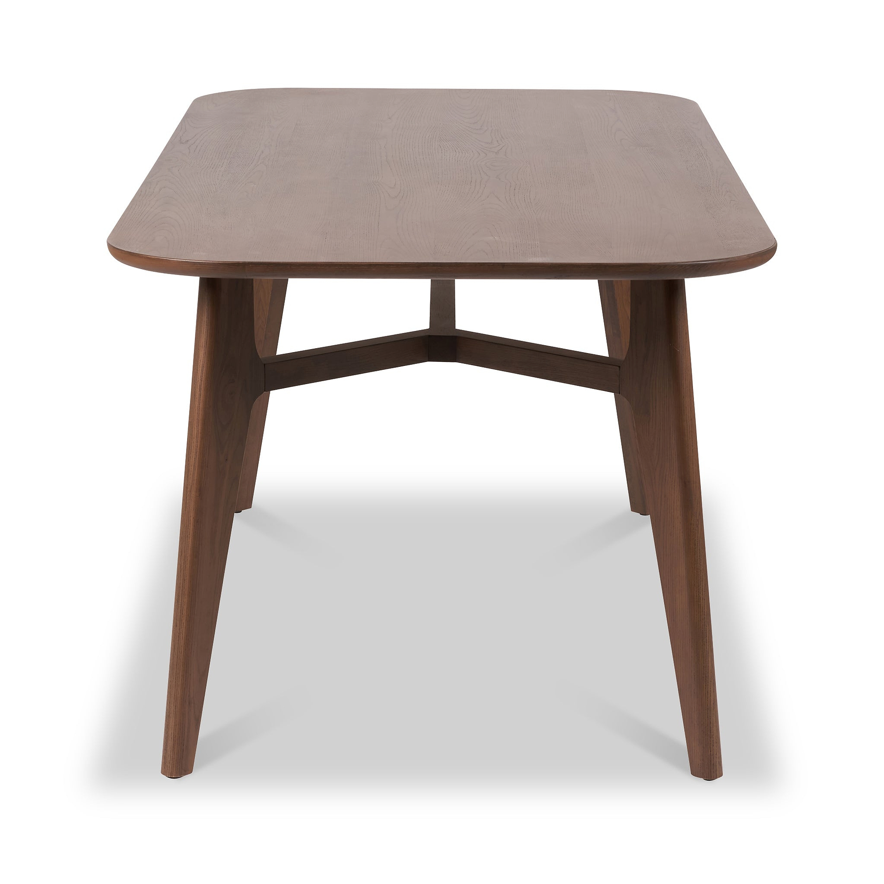 Elias Dark Ash Wood Retro Dining Table from Roseland Furniture