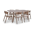 Elias Dark Ash Wood Dining Table and 6 Chairs from Roseland Furniture