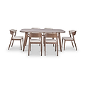 Elias Dark Ash Wood Dining Table and 6 Chairs from Roseland Furniture