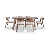 Elias Dark Ash Wood Dining Table and 6 Chairs from Roseland Furniture