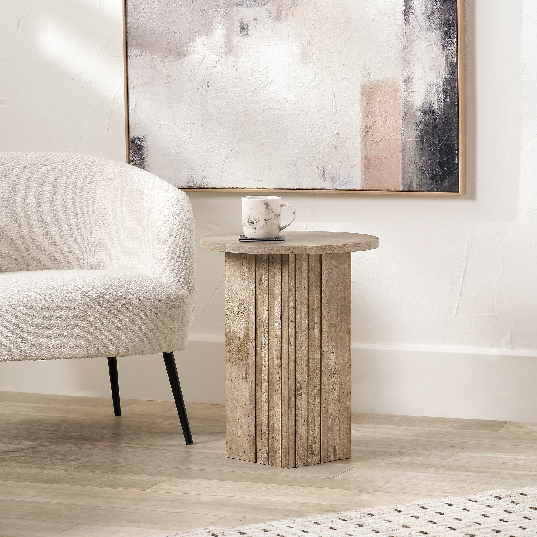 Elkton Concrete Effect Wood Side Table from Roseland Furniture