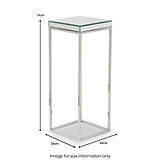 Elysee Mirrored Glass and Metal Square Side Table from Roseland Furniture