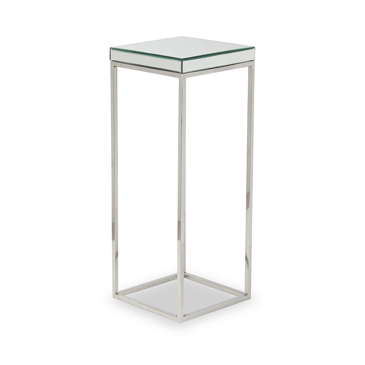 Elysee Mirrored Glass and Metal Square Side Table from Roseland Furniture