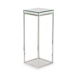 Elysee Mirrored Glass and Metal Square Side Table from Roseland Furniture