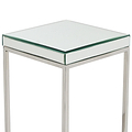 Elysee Mirrored Glass and Metal Square Side Table from Roseland Furniture