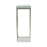 Elysee Mirrored Glass and Metal Square Side Table from Roseland Furniture