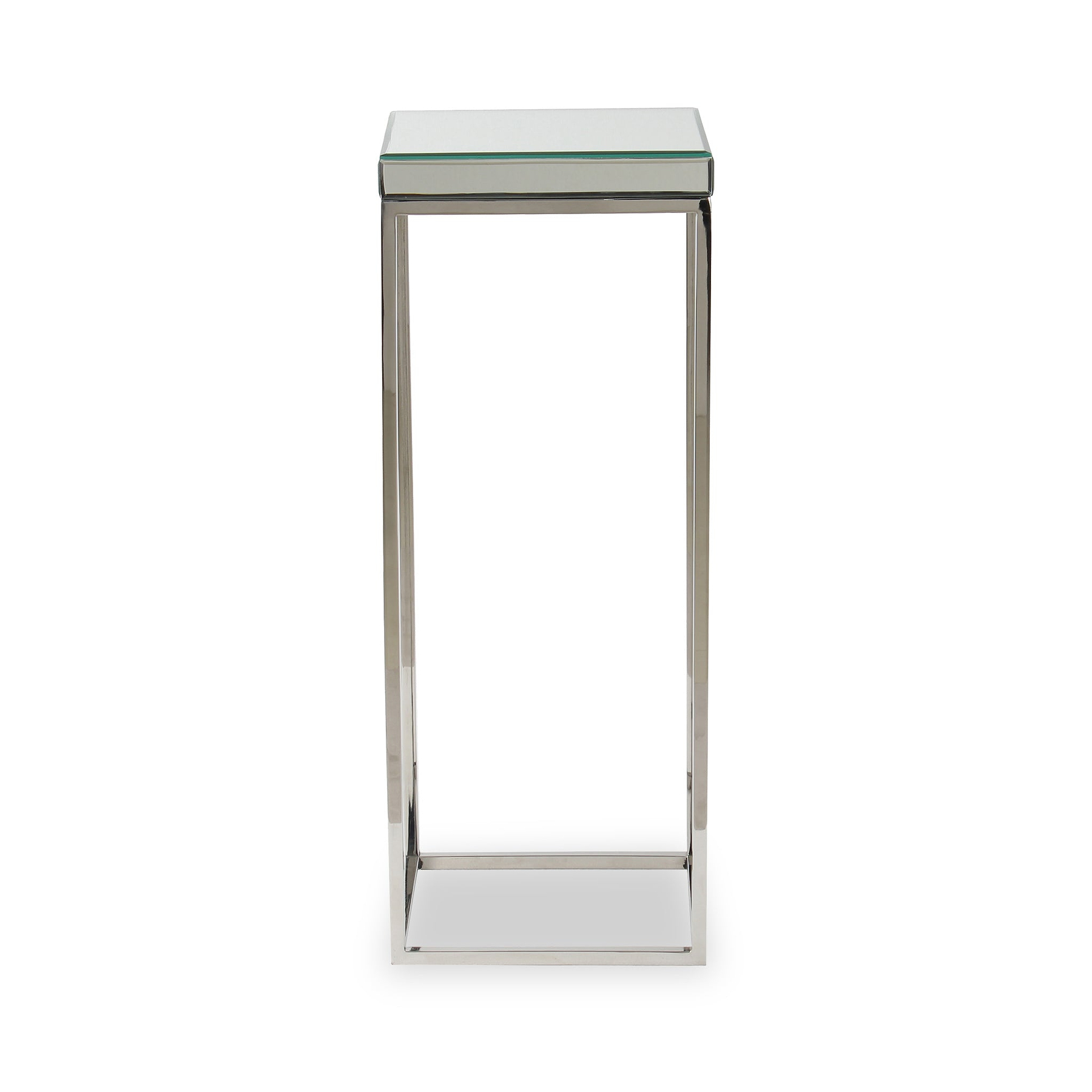 Elysee Mirrored Glass and Metal Square Side Table from Roseland Furniture